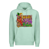 Seafoam mardi gras vibes crawfish mask and fleur de lis Premium Hoodie - Artiststas
