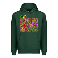 Sports Green mardi gras vibes crawfish mask and fleur de lis Premium Hoodie - Artiststas