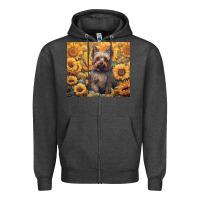 Charcoal Heather yorkshire terrier Zipper Hoodie - Unal Design