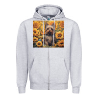 Heather Grey yorkshire terrier Zipper Hoodie - Unal Design
