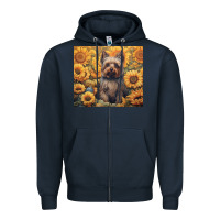 Navy yorkshire terrier Zipper Hoodie - Unal Design