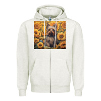 Oatmeal Heather yorkshire terrier Zipper Hoodie - Unal Design