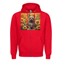 Red yorkshire terrier Zipper Hoodie - Unal Design