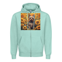 Seafoam yorkshire terrier Zipper Hoodie - Unal Design