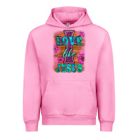 Fuchsia Pink love like jesus Urban Hoodie - BarkalooDesign