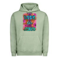 Pigment Oil Green love like jesus Urban Hoodie - BarkalooDesign