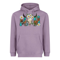 Lavender mom with bull skull Heavyweight Hoodie - texasbilliewilder