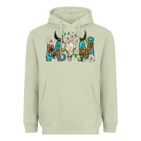 Matcha mom with bull skull Heavyweight Hoodie - texasbilliewilder
