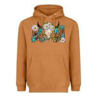 Meerkat mom with bull skull Heavyweight Hoodie - texasbilliewilder