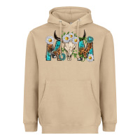 Mushroom mom with bull skull Heavyweight Hoodie - texasbilliewilder