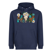 Navy mom with bull skull Heavyweight Hoodie - texasbilliewilder