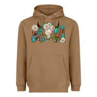 Toasted Coconut mom with bull skull Heavyweight Hoodie - texasbilliewilder