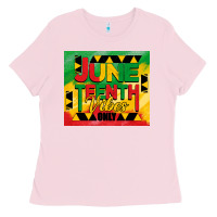 Bubblegum Pink juneteenth vibes only tumbler Ladies Tee - BarkalooDesign