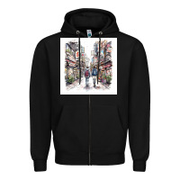 Black Japan Street Zipper Hoodie - Unal Design