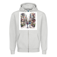 Dove Grey Japan Street Zipper Hoodie - Unal Design