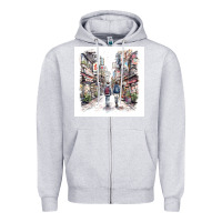 Heather Grey Japan Street Zipper Hoodie - Unal Design