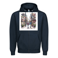 Navy Japan Street Zipper Hoodie - Unal Design