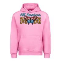 Fuchsia Pink all american mom american flag butterfly Urban Hoodie - LillyAllenDesigns