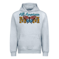 Heather Grey all american mom american flag butterfly Urban Hoodie - LillyAllenDesigns