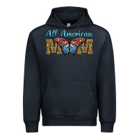 Navy all american mom american flag butterfly Urban Hoodie - LillyAllenDesigns