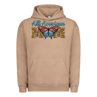 Pigment Burro all american mom american flag butterfly Urban Hoodie - LillyAllenDesigns