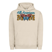 Pigment French Oak all american mom american flag butterfly Urban Hoodie - LillyAllenDesigns