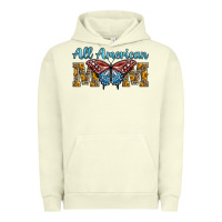 Pigment Pistachio all american mom american flag butterfly Urban Hoodie - LillyAllenDesigns
