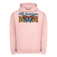 Pigment Salmon all american mom american flag butterfly Urban Hoodie - LillyAllenDesigns