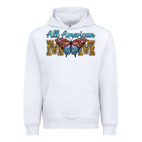 White all american mom american flag butterfly Urban Hoodie - LillyAllenDesigns