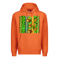 Carrot st patricks gnomes and cloves with leopard  brushstrokes Premium Hoodie - Artiststas