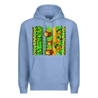 Colony Blue st patricks gnomes and cloves with leopard  brushstrokes Premium Hoodie - Artiststas