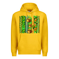 Lemon st patricks gnomes and cloves with leopard  brushstrokes Premium Hoodie - Artiststas