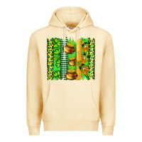 Pina Colada st patricks gnomes and cloves with leopard  brushstrokes Premium Hoodie - Artiststas