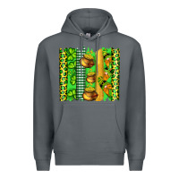 Rock st patricks gnomes and cloves with leopard  brushstrokes Premium Hoodie - Artiststas