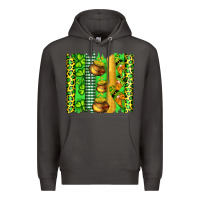 Smoke st patricks gnomes and cloves with leopard  brushstrokes Premium Hoodie - Artiststas
