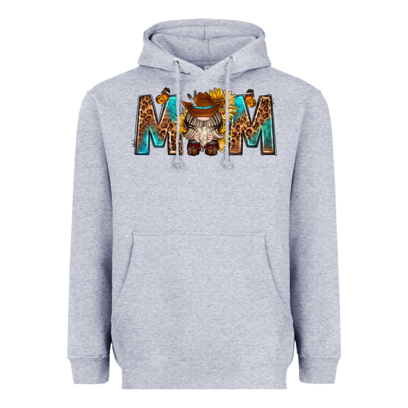 Mom With Bull Skull Heavyweight Hoodie by texasbilliewilder | Teevron