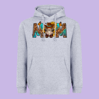 Mom With Bull Skull Heavyweight Hoodie Designed By Texasbilliewilder
