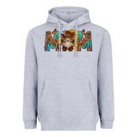 Heather Grey mom with bull skull Heavyweight Hoodie - texasbilliewilder
