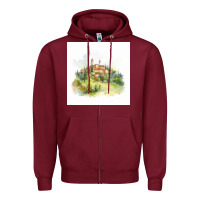 Burgundy Italy Zipper Hoodie - Unal Design