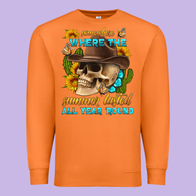 Somewhere Where The Summer Lasted All Year 'round Premium Sweatshirt Designed By Hra Design Shop