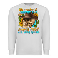 Dove Grey somewhere where the summer lasted all year 'round Premium Sweatshirt - HRA Design Shop