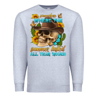 Heather Grey somewhere where the summer lasted all year 'round Premium Sweatshirt - HRA Design Shop