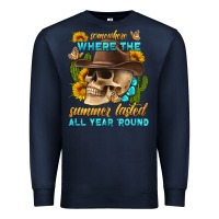 Navy somewhere where the summer lasted all year 'round Premium Sweatshirt - HRA Design Shop