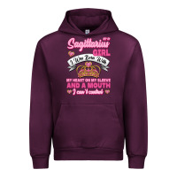 Mauve Wine As A Sagittarius Girl I Was Born With My Heart On My Sleeve And  Mouth Urban Hoodie - Jasminsmagicworld