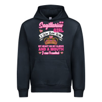 Navy As A Sagittarius Girl I Was Born With My Heart On My Sleeve And  Mouth Urban Hoodie - Jasminsmagicworld