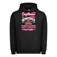 Pigment Black As A Sagittarius Girl I Was Born With My Heart On My Sleeve And  Mouth Urban Hoodie - Jasminsmagicworld