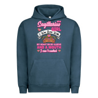 Pigment Midnight Navy As A Sagittarius Girl I Was Born With My Heart On My Sleeve And  Mouth Urban Hoodie - Jasminsmagicworld