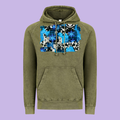 Westerb Cowhide Winter Background Vintage Hoodie Designed By Adodesignshop