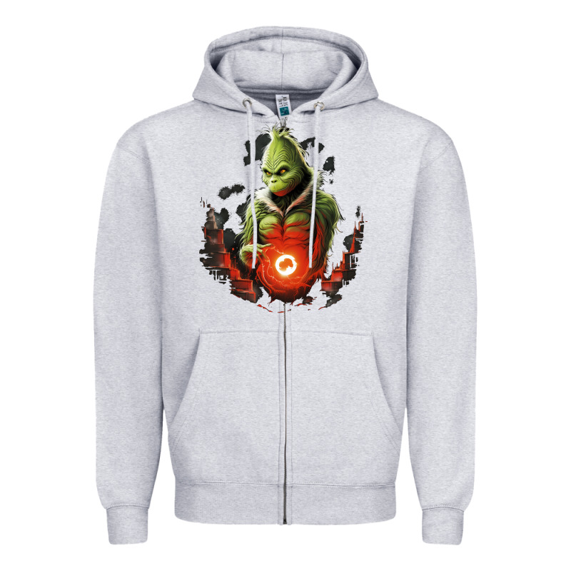 Grinch Zipper Hoodie by Unal Design | Teevron