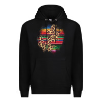 Black serape leopard patch Premium Hoodie - AdoDesignShop